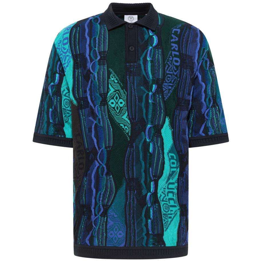 carlo colucci Carlo Colucci Shirt Erhard blauw / navy / neonblauw -