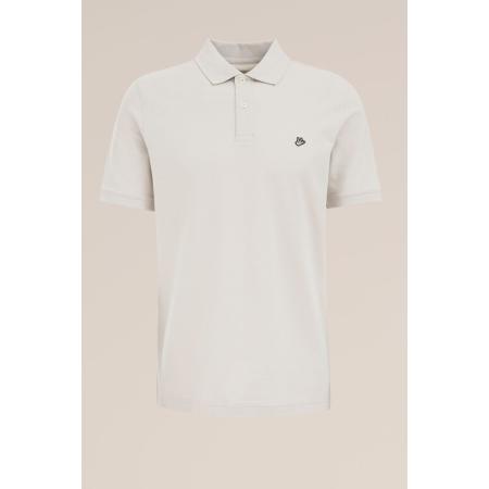 Fundamentals heren polo met structuur - Slim Fit - Lichtgrijs - Katoen - Maat: XXXL