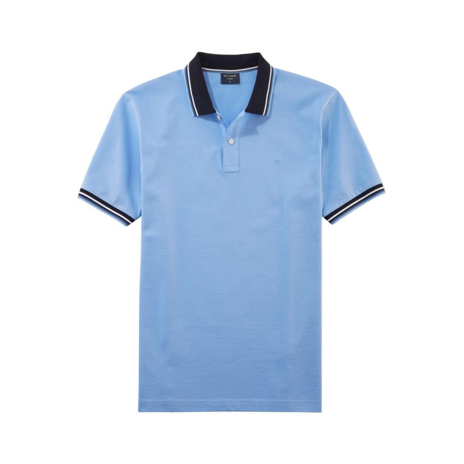 OLYMP Casual Polo shirt Korte mouw lichtblauw Blauw