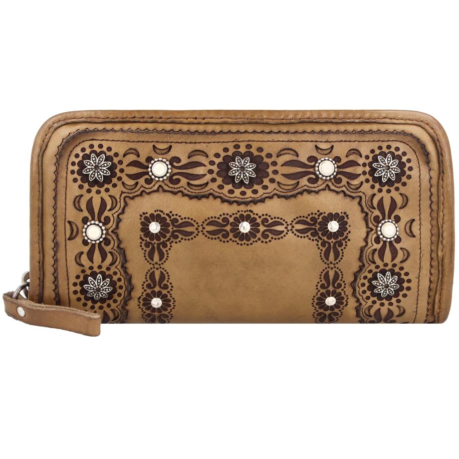 Campomaggi Campomaggi Portemonnee lichtbruin / donkerbruin / parelwit -