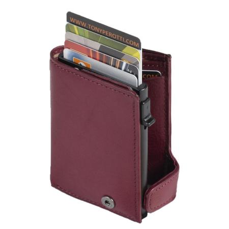 Tony Perotti Furbo Leather Cardholder W/ Coinpocket fuchsia