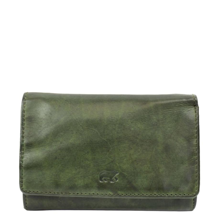 Bear Design Flappie Portemonnee green Groen