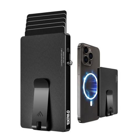 Valenta Cardprotector Aluminium Magsafe with Money Clip black