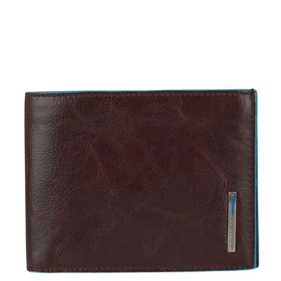 Piquadro Blue Square Men's Wallet With Coin Pocket mahogany Oranje