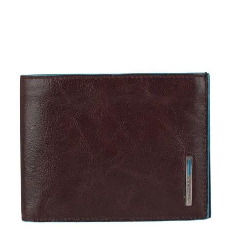 Piquadro Blue Square Men's Wallet With Coin Pocket mahogany