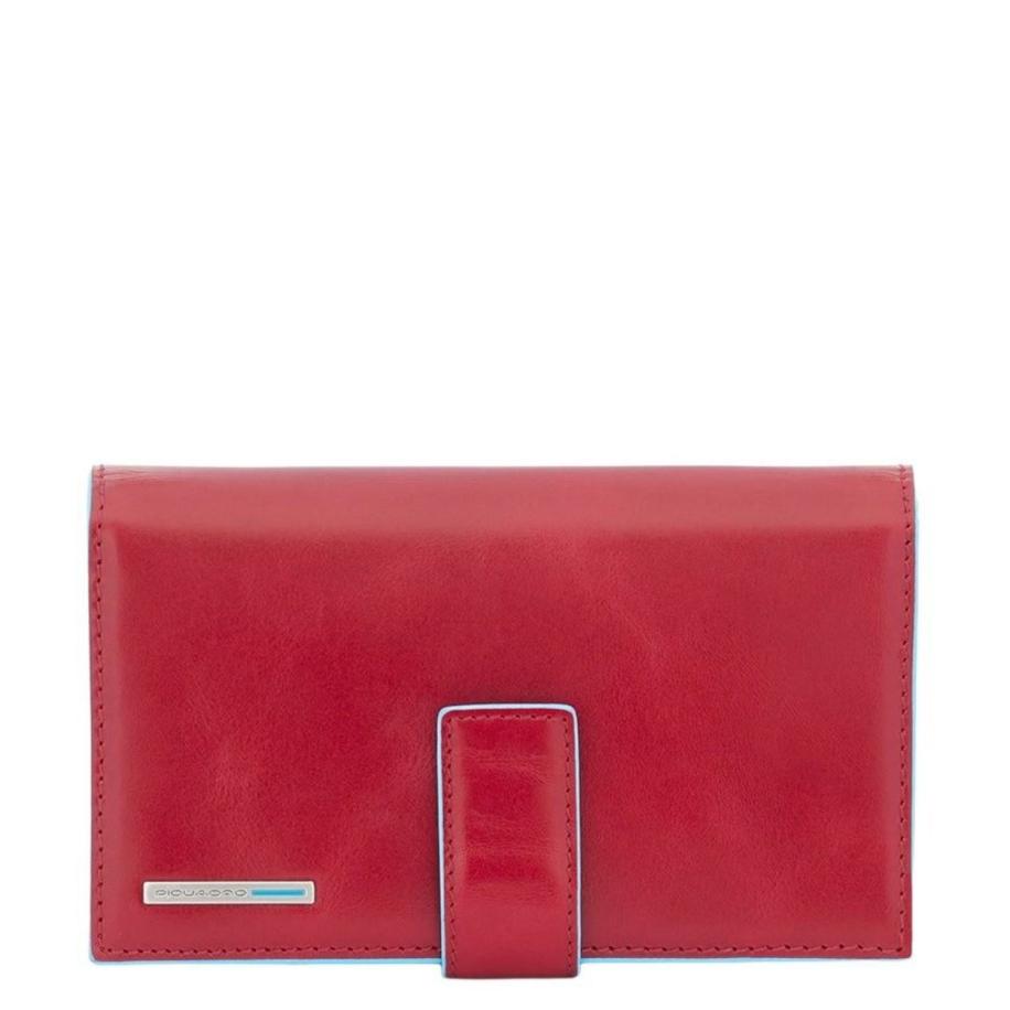 Piquadro Blue Square Women Wallet With Coin Case red Rood