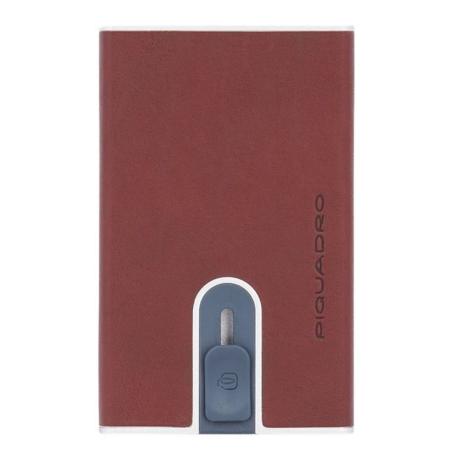 Piquadro Black Square Creditcard Case With Sliding System tobacco