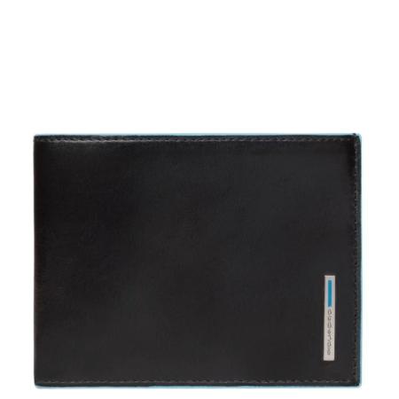 Piquadro Blue Square Men's Wallet With Coin Pocket black