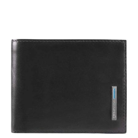 Piquadro Blue Square Men's Wallet With Flip Up/Coin Pocket black