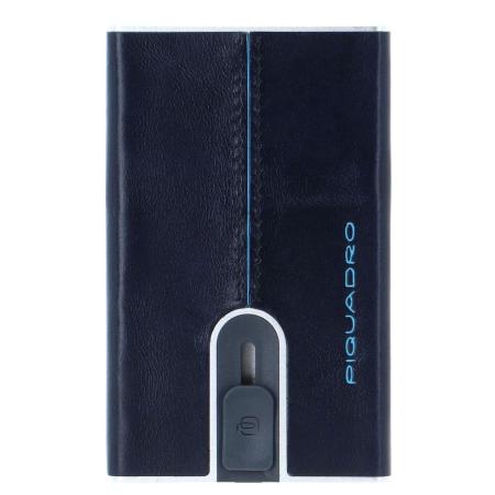 Piquadro Blue Square Creditcard Case With Sliding System night blue