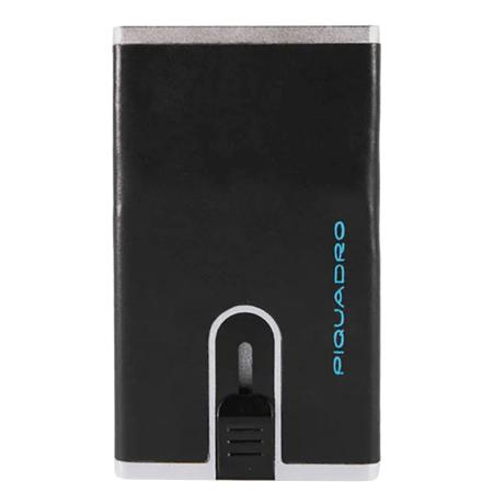 Piquadro Blue Square Creditcard Case With Sliding System black