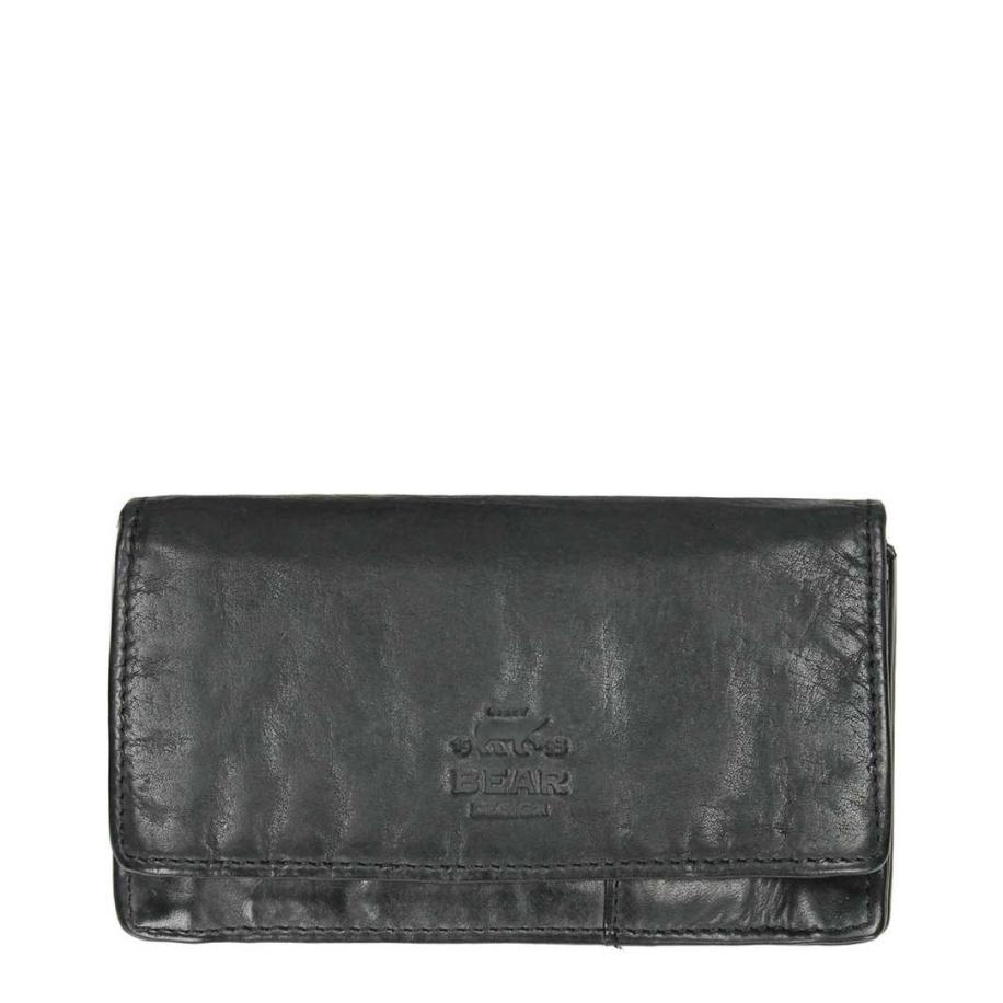 Bear Design Cow Lavato Dames Portemonnee 12cc black2 Zwart