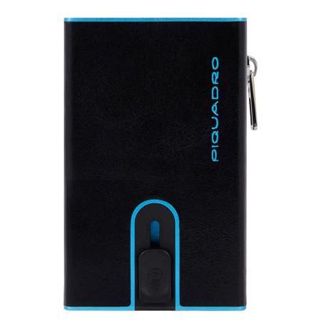 Piquadro Blue Square Compact Wallet black