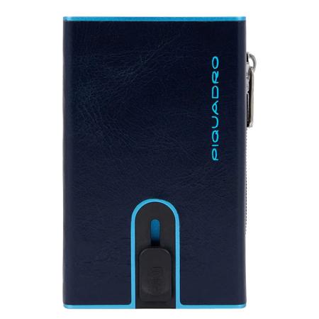 Piquadro Blue Square Compact Wallet dark blue