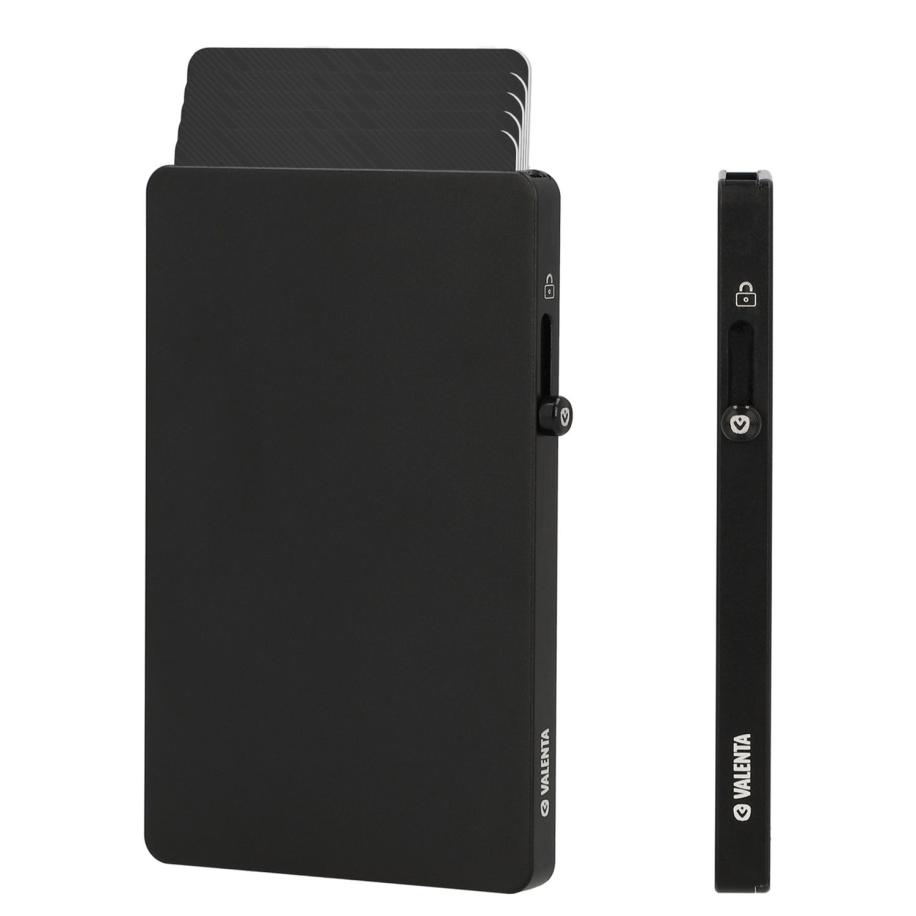 Valenta Card Wallet Aluminium MagSafe Thin black Zwart