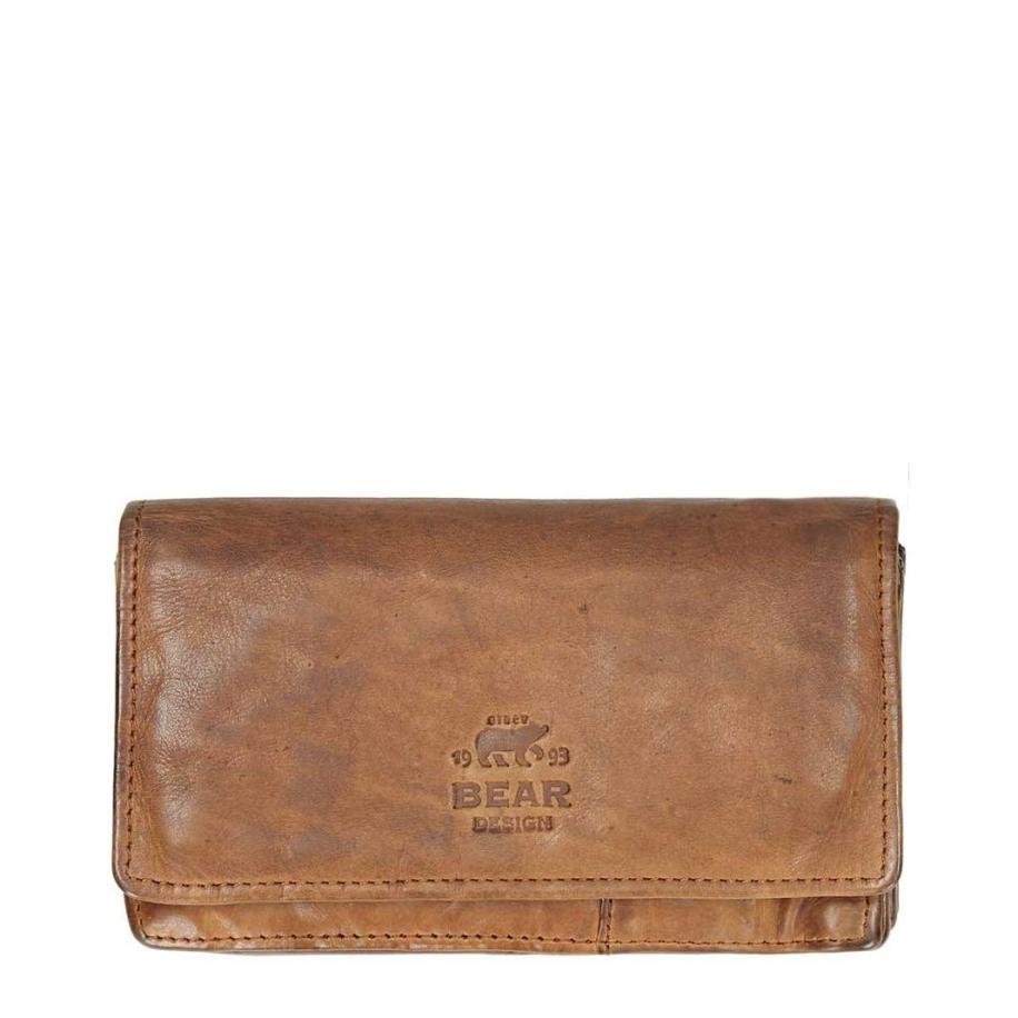 Bear Design Cow Lavato Dames Portemonnee 12cc cognac Bruin