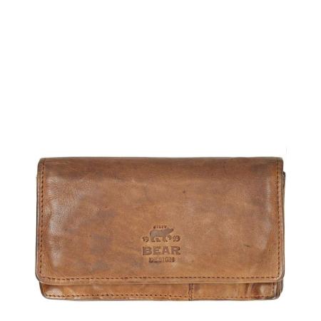 Bear Design Cow Lavato Dames Portemonnee 12cc cognac