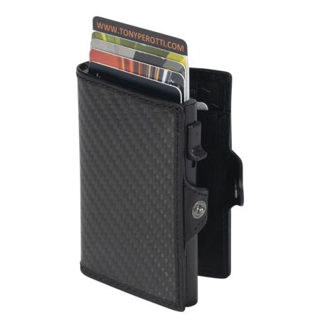 Tony Perotti Furbo Leather Cardholder carbon black