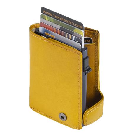 Tony Perotti Furbo Leather Cardholder W/ Coinpocket yellow