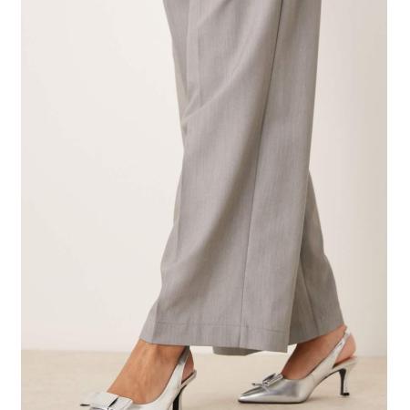 New Look Wide Fit Slingback schoenen met hak en strik in zilver