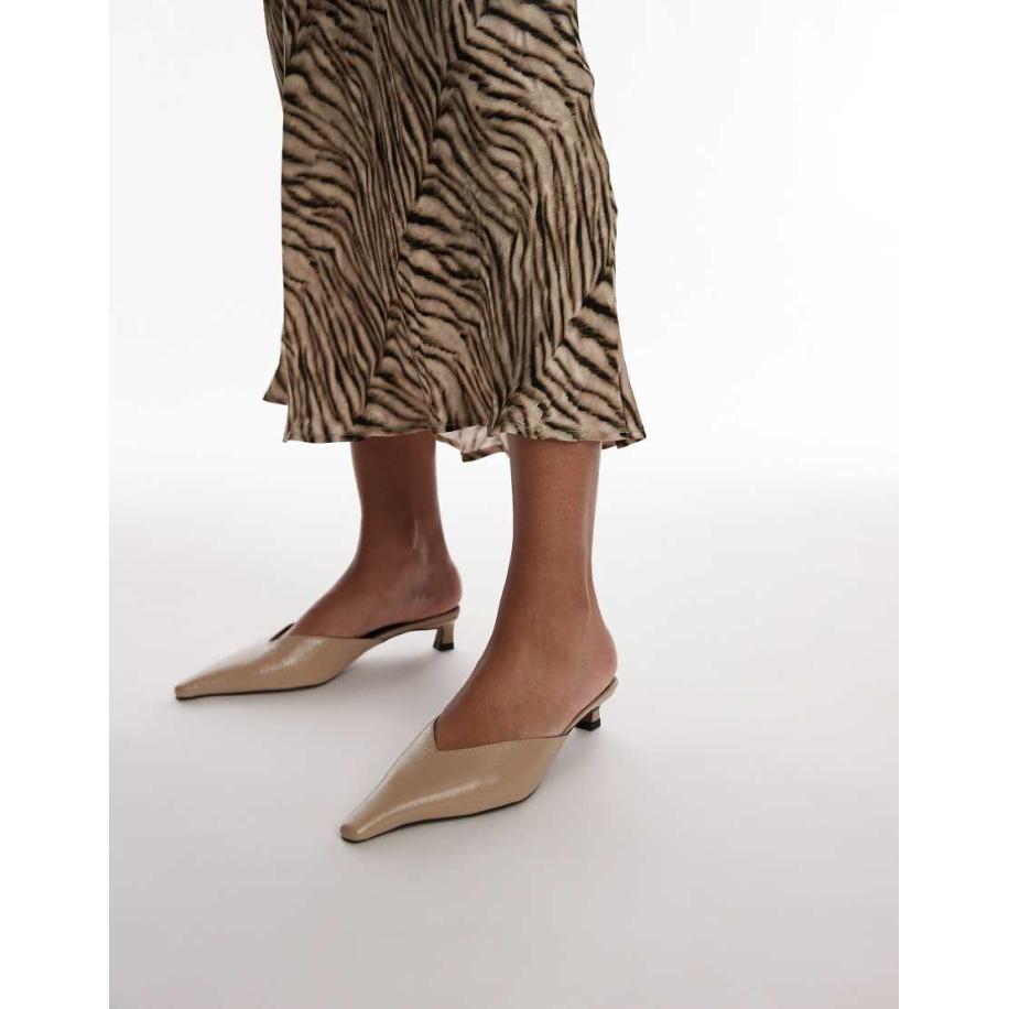 Topshop Dolly Muiltjes met halfhoge hak in taupe-Neutraal Multicolor