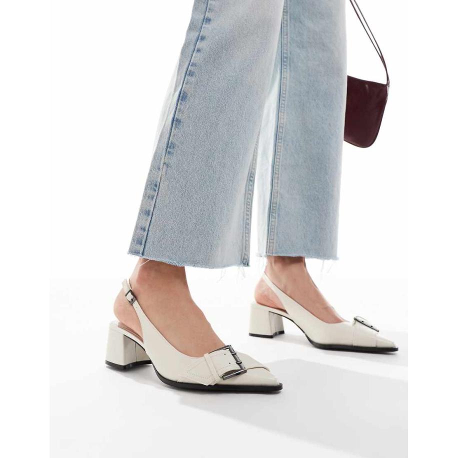 Stradivarius Slingbacks in wit Wit