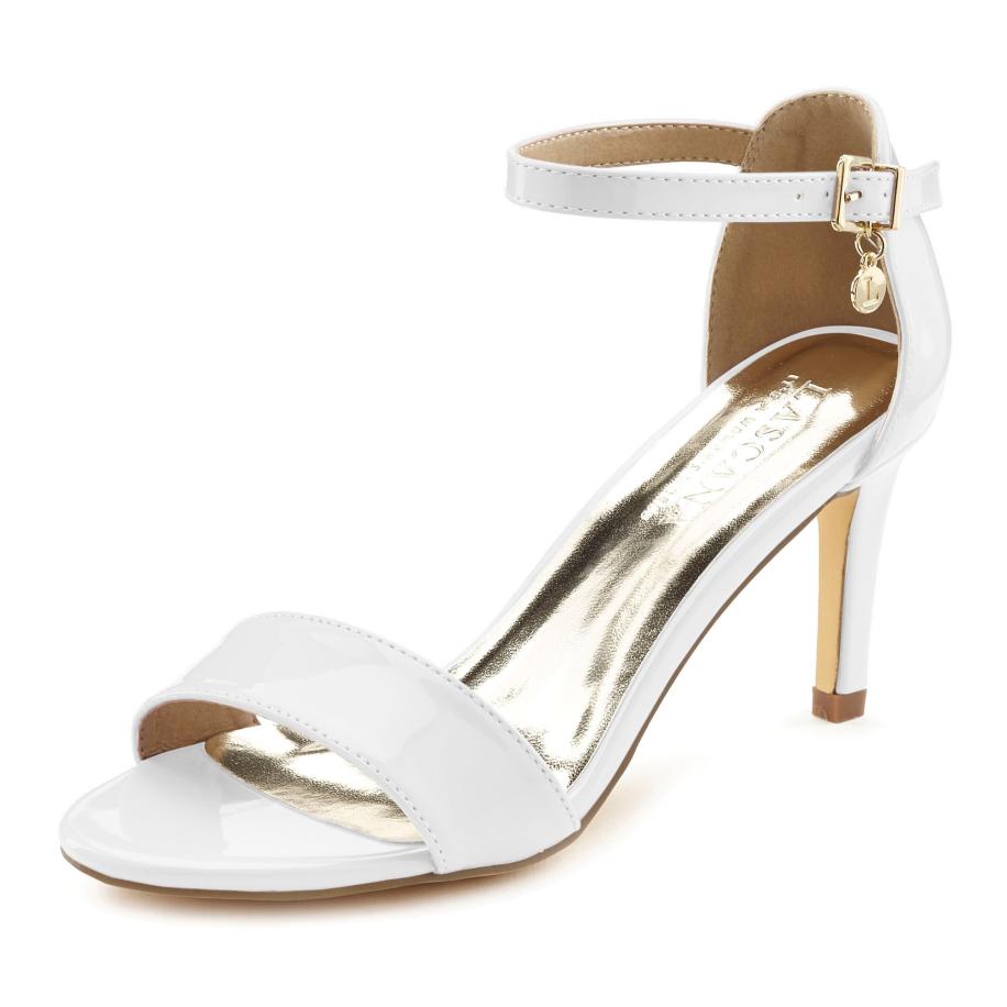 LASCANA Sandalen met riem goud / wit Wit