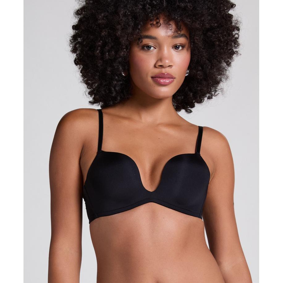 Hunkemöller Voorgevormde push-up beugel bh Deep-V Zwart Zwart