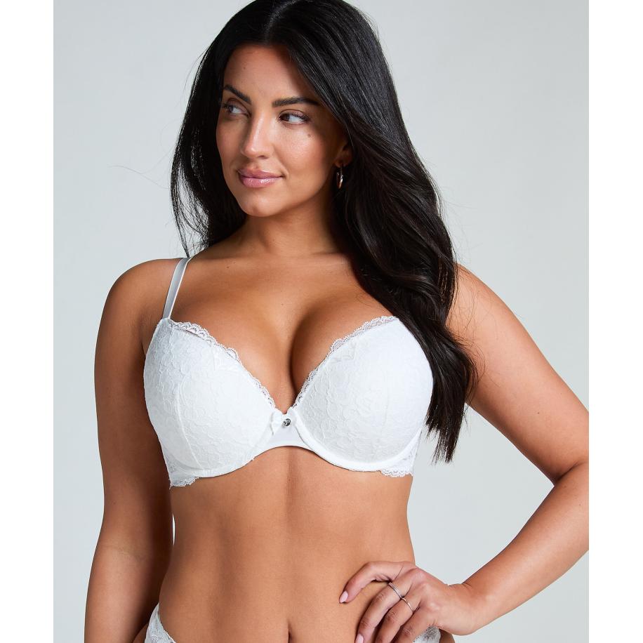 Hunkemöller Voorgevormde push-up beugel bh Marine Wit Wit