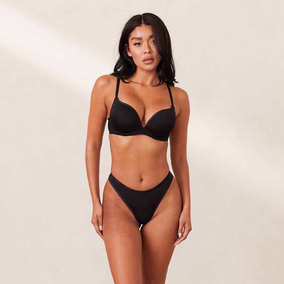 Lounge Comfort Hoge Push-Up T-Shirt BH Zwart 85 / G Zwart