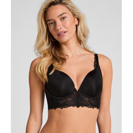 Hunkemöller Voorgevormde longline push-up beugel bh Jemima Zwart