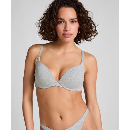 Hunkemöller Katoenen voorgevormde push-up beugel bh Grijs