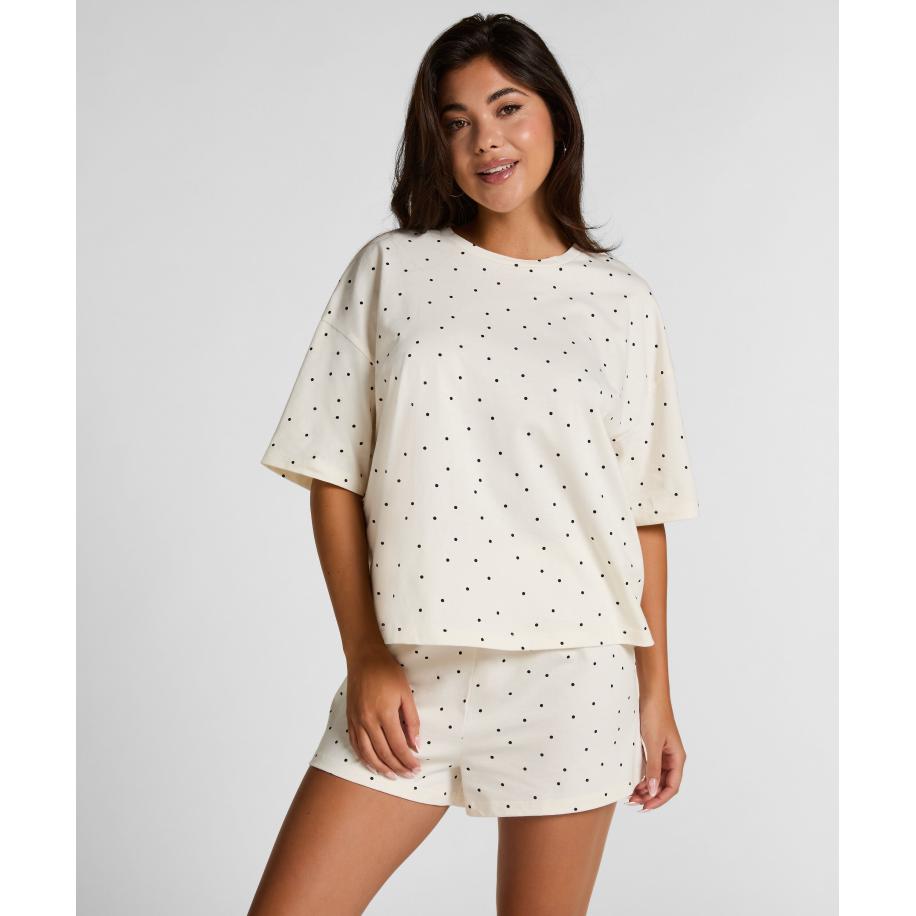 Hunkemöller Pyjamaset Katoen Jersey Short Wit Wit