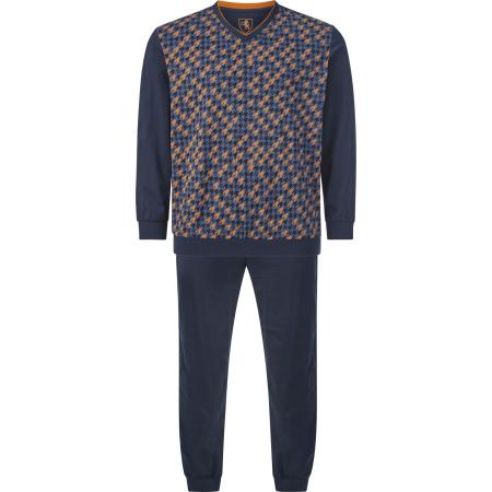 Charles Colby pyjama donkerblauw, Bedrukt