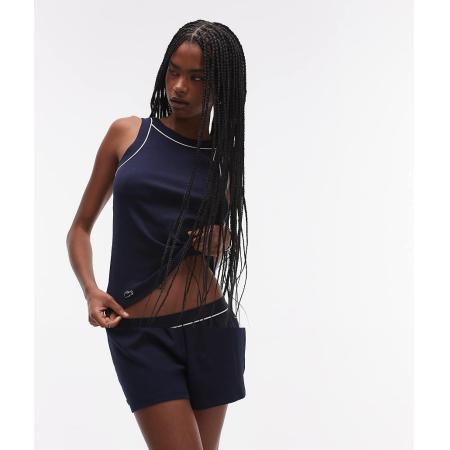 Lacoste Pyjamaset van hemdje en short in marineblauw