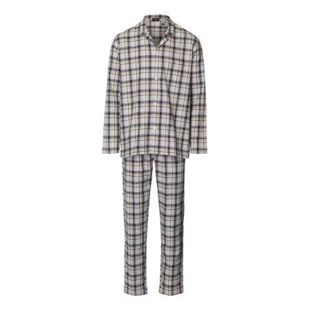 Hanro Hanro Pyjama lang Cozy Comfort beige / grijs / zwart