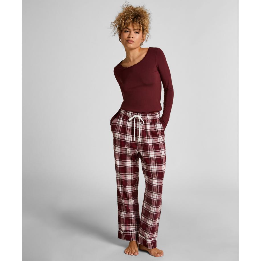 Hunkemöller Pyjamabroek Flannel Paars Paars