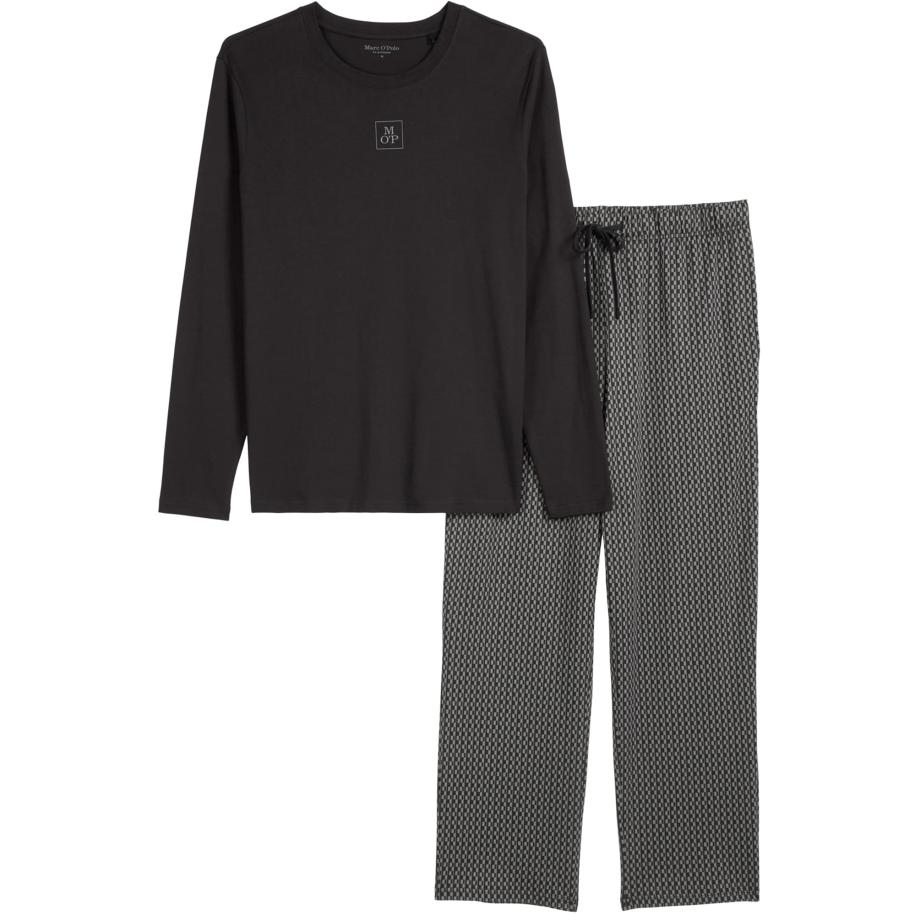 Marc O'Polo Marc OPolo Pyjama lang Mix N Match Cotton grijs / zwart -