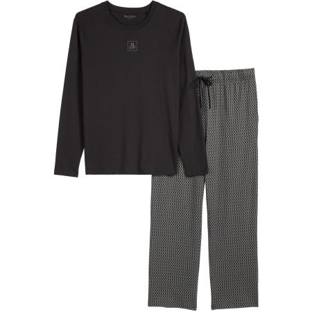 Marc O'Polo Marc OPolo Pyjama lang Mix N Match Cotton grijs / zwart