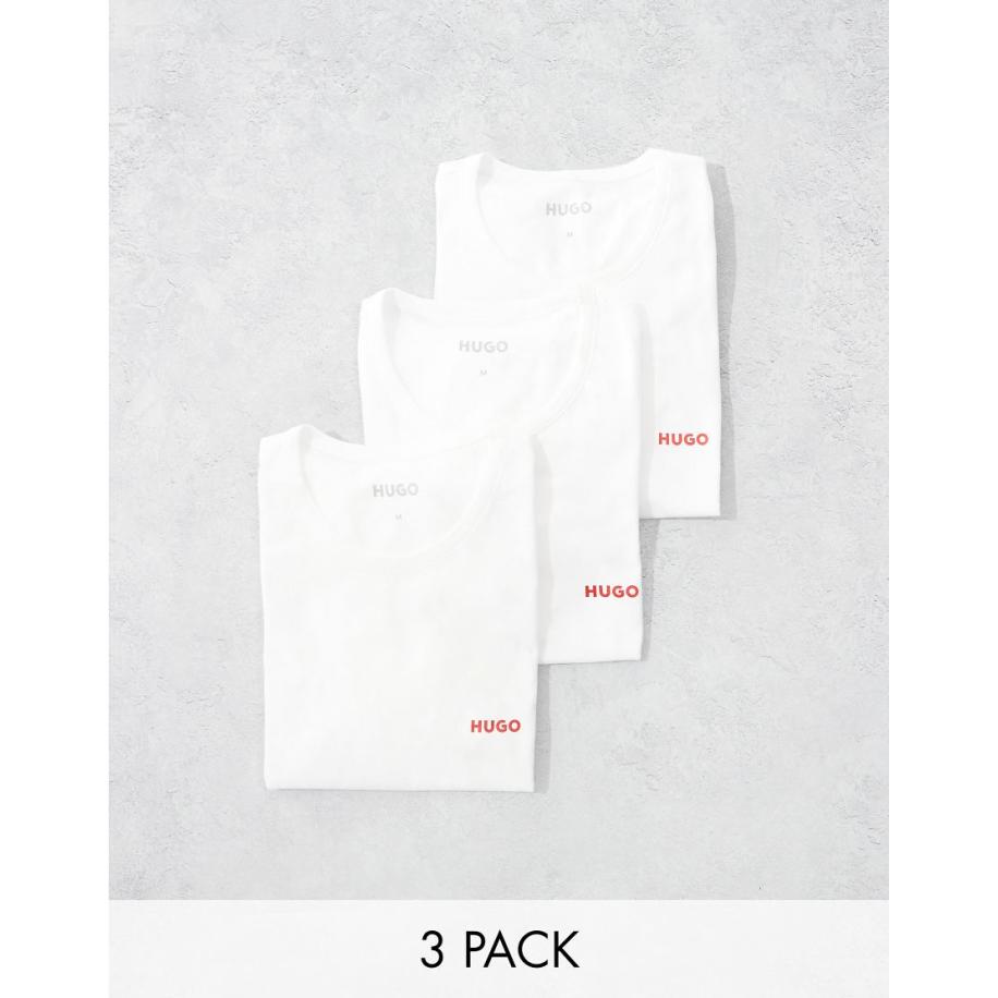 HUGO - Bodywear - Set van 3 T-shirts in wit Wit