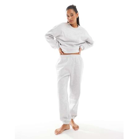 Vero Moda Oversized joggingbroek met aansluitende boorden in lichtgrijs, deel van co-ord set