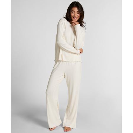 Hunkemöller Pyjamabroek Loose Pointelle Wit