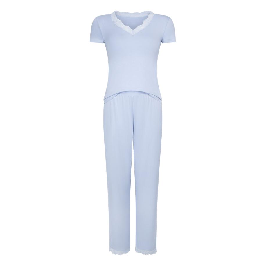 Hunkemöller Pyjamaset Nanna Blauw Blauw
