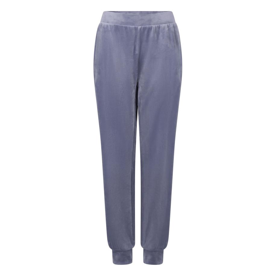 Hunkemöller Joggingbroek Velours Blauw Blauw