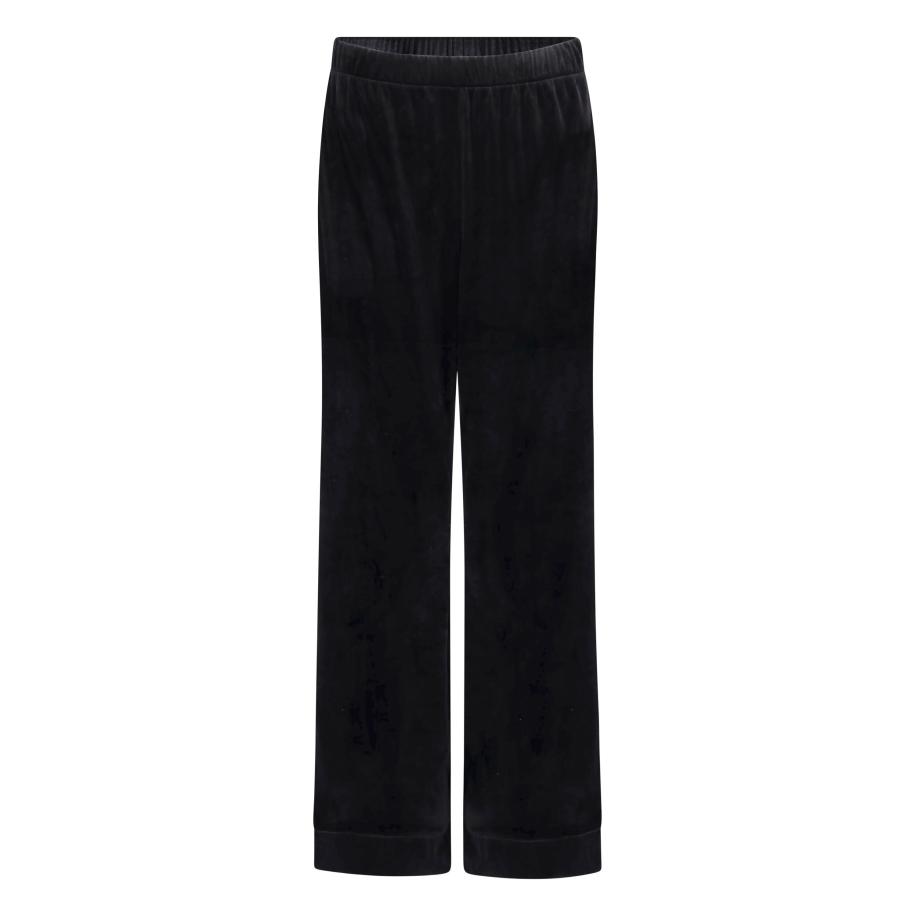 Hunkemöller Pyjamabroek Velours Zwart Zwart