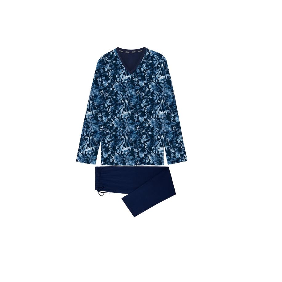 HOM HOM Pyjama lang Compiegne Long Sleepwear navy -