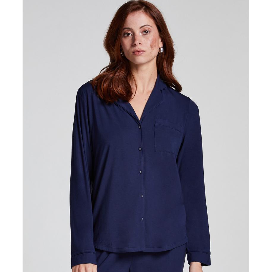 Hunkemöller Jacket Jersey Essential Blauw Blauw