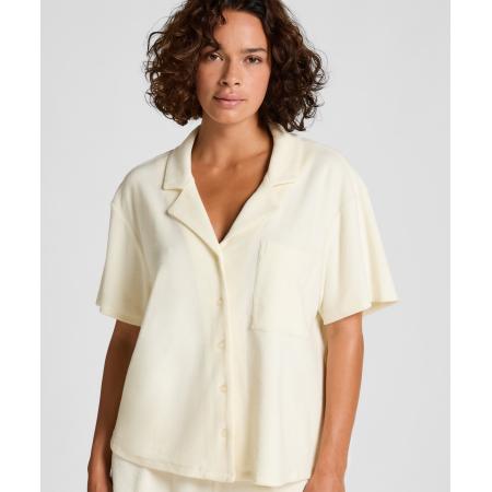 Hunkemöller Overhemd met badstoftextuur en knoopsluiting Wit