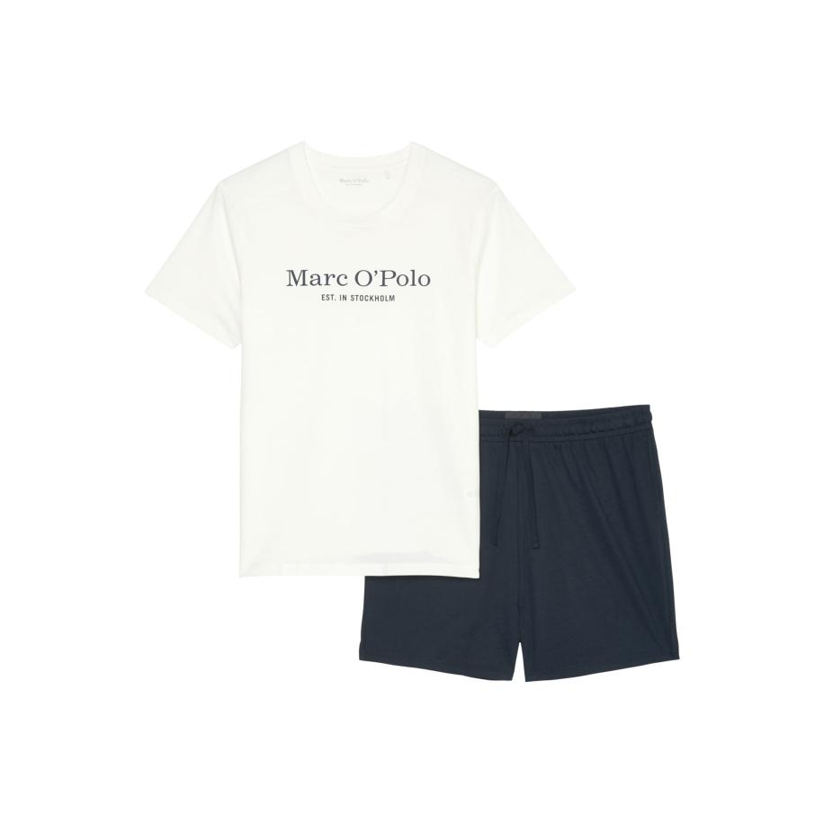 Marc O'Polo Marc OPolo Pyjama lang blauw / wit -