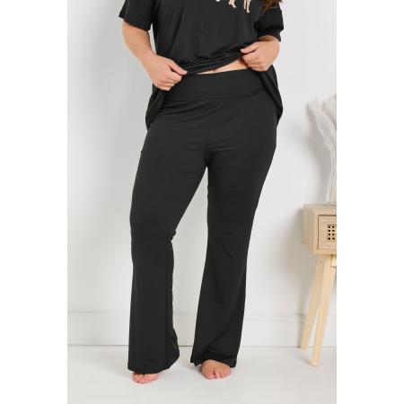 Yours Flared Soft Touch Pyjamabroek In Zwart Size 66-68